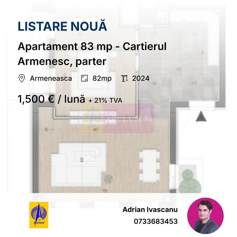 Apartament imobil NOU - Cartierul Armenesc, Parter